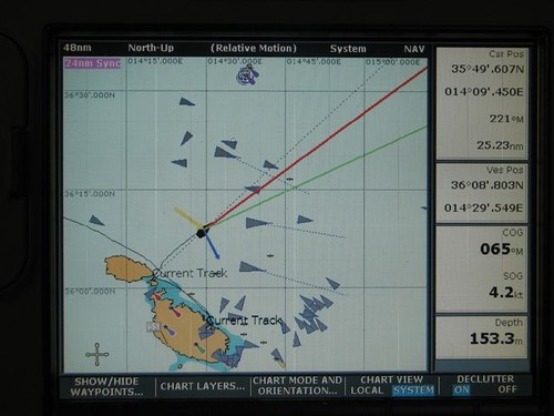 Busy sailing - AIS ’targets around Malta © Clare and Andrew Payne